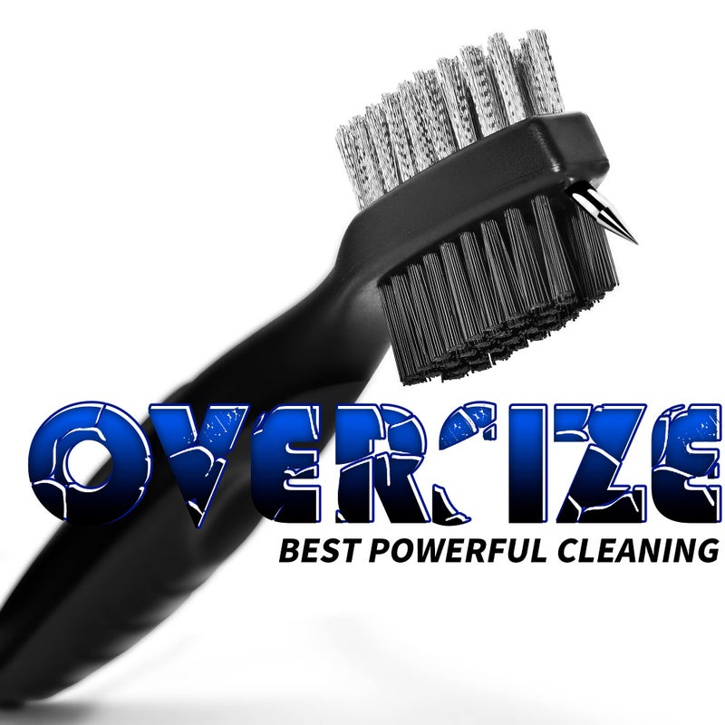 Mile High Life Golf Club Brush, Club Groove Cleaner with 2 Ft Retractable Extension Cord and Aluminum Carabiner, Golf Bag Accessories for Men and Women, Black - Image 2